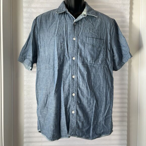 Faherty Reversible Shirt Short Sleeve 100% Cotton 2 shirts in One, Size L - Picture 4 of 11